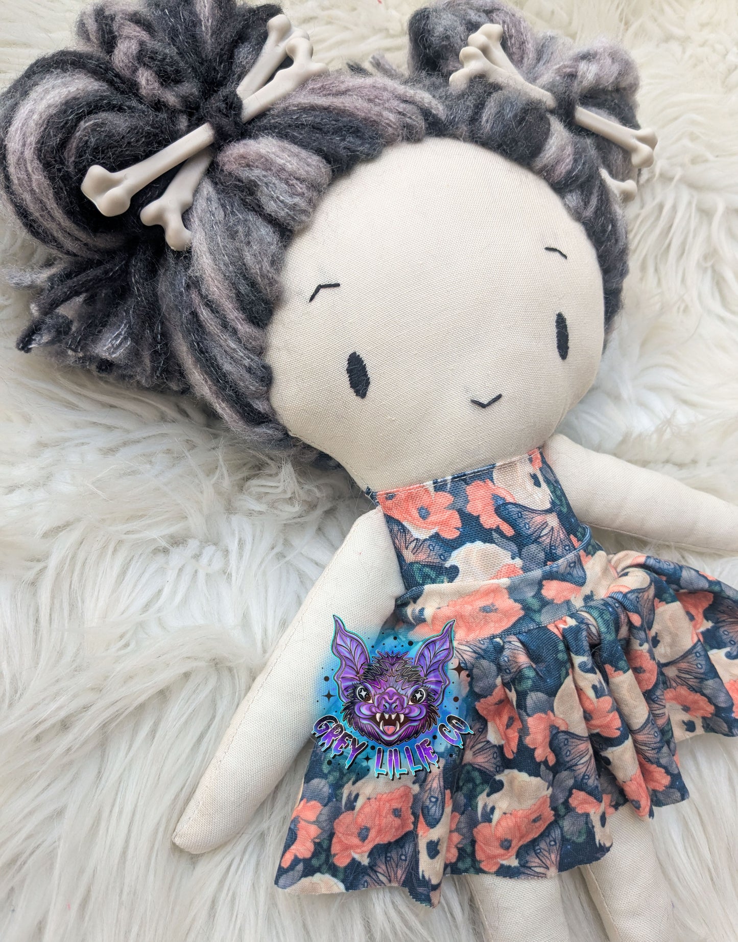 Large Floral Skulls Doll