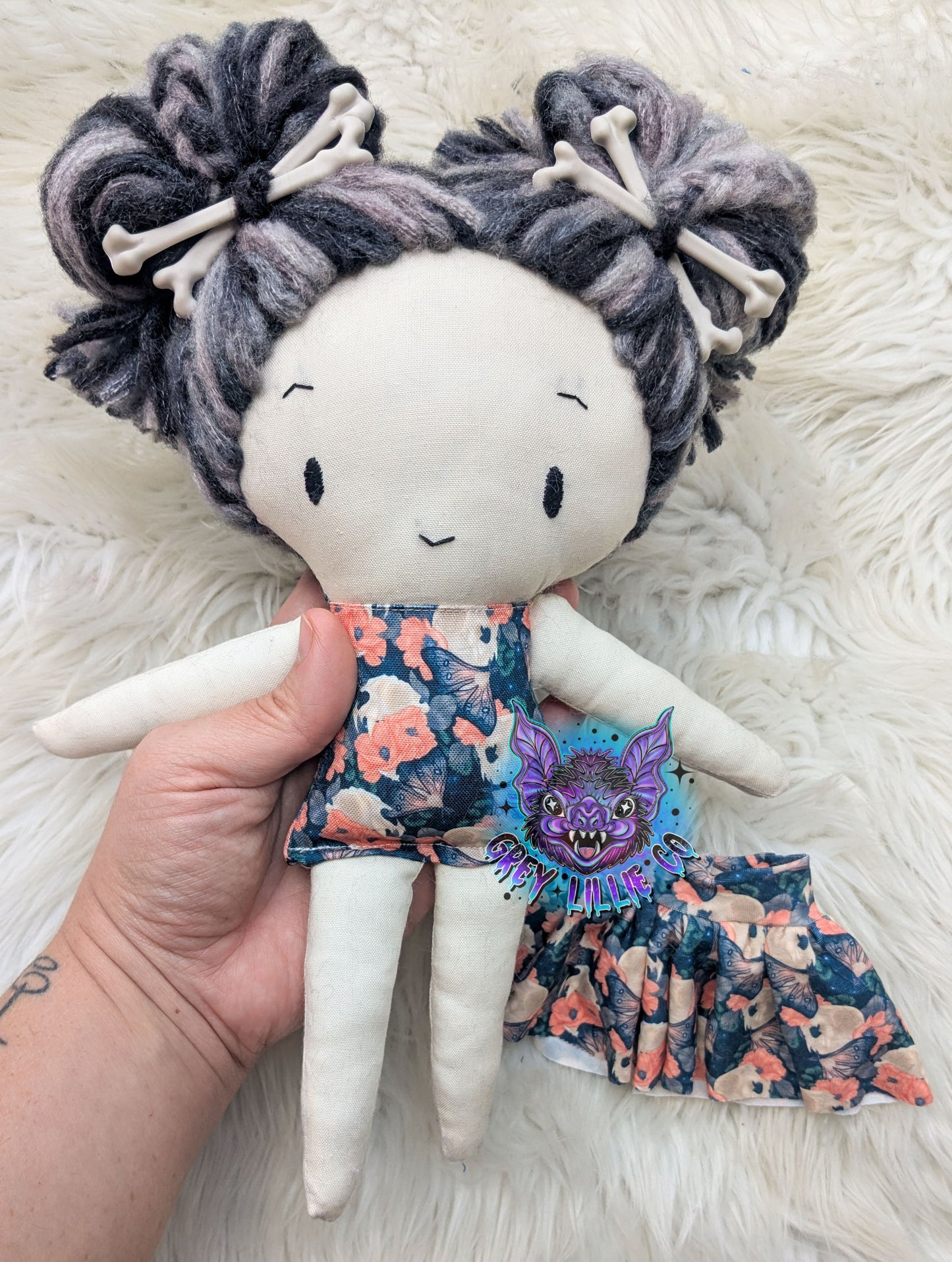 Large Floral Skulls Doll