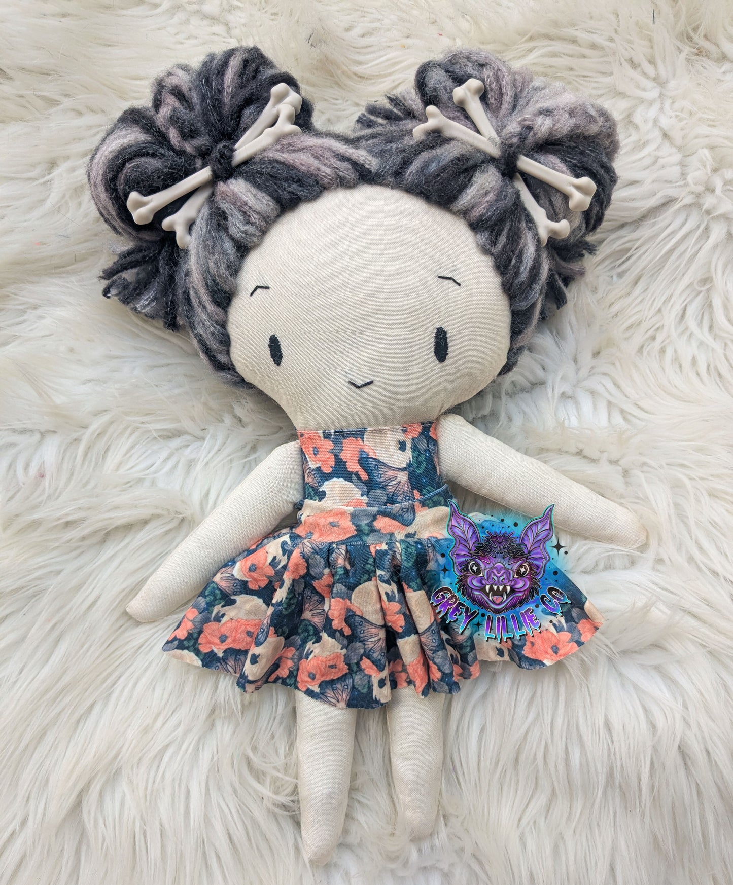 Large Floral Skulls Doll