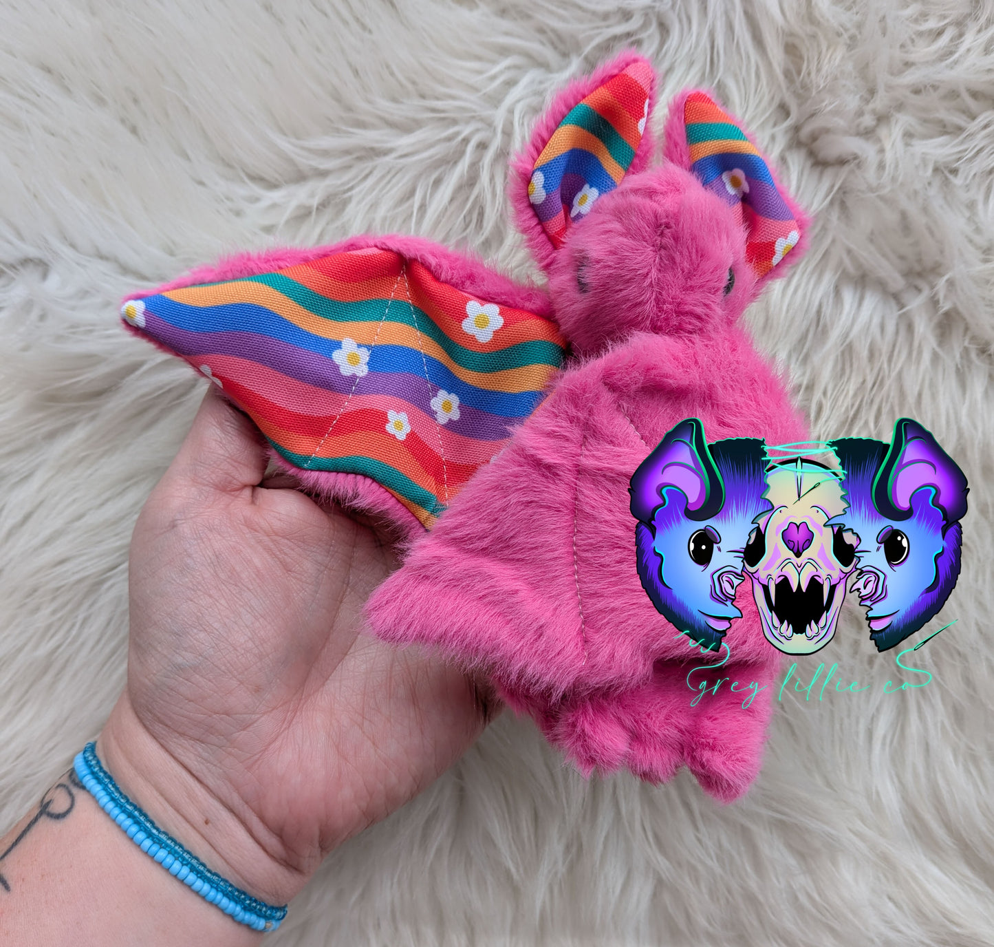 Wavy Rainbow Floral Bat