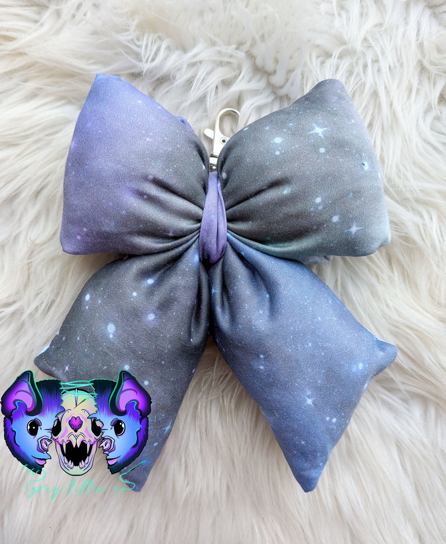 Light Galaxy Puff Bow Keychain