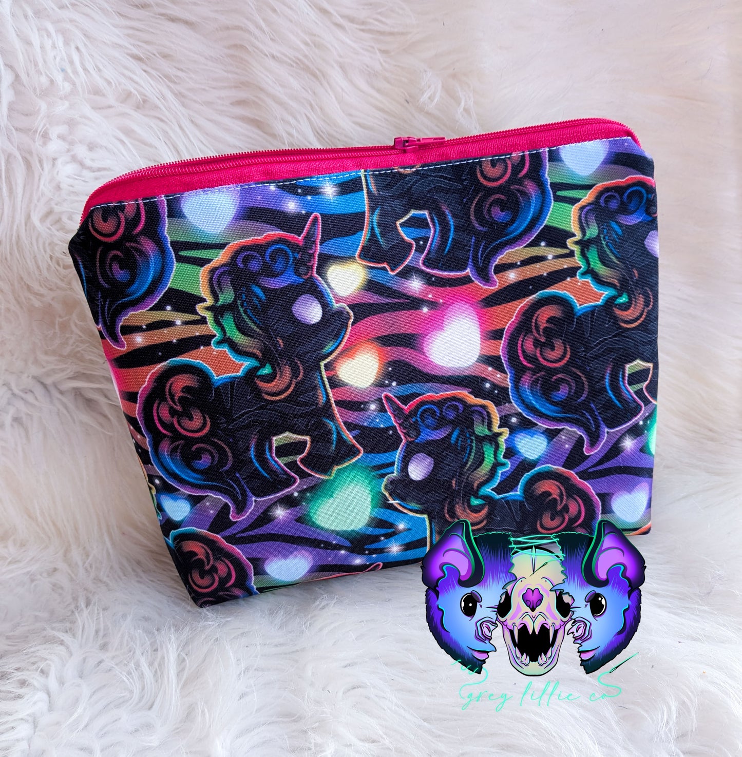 Rainbow Unicorn Zipper Bag