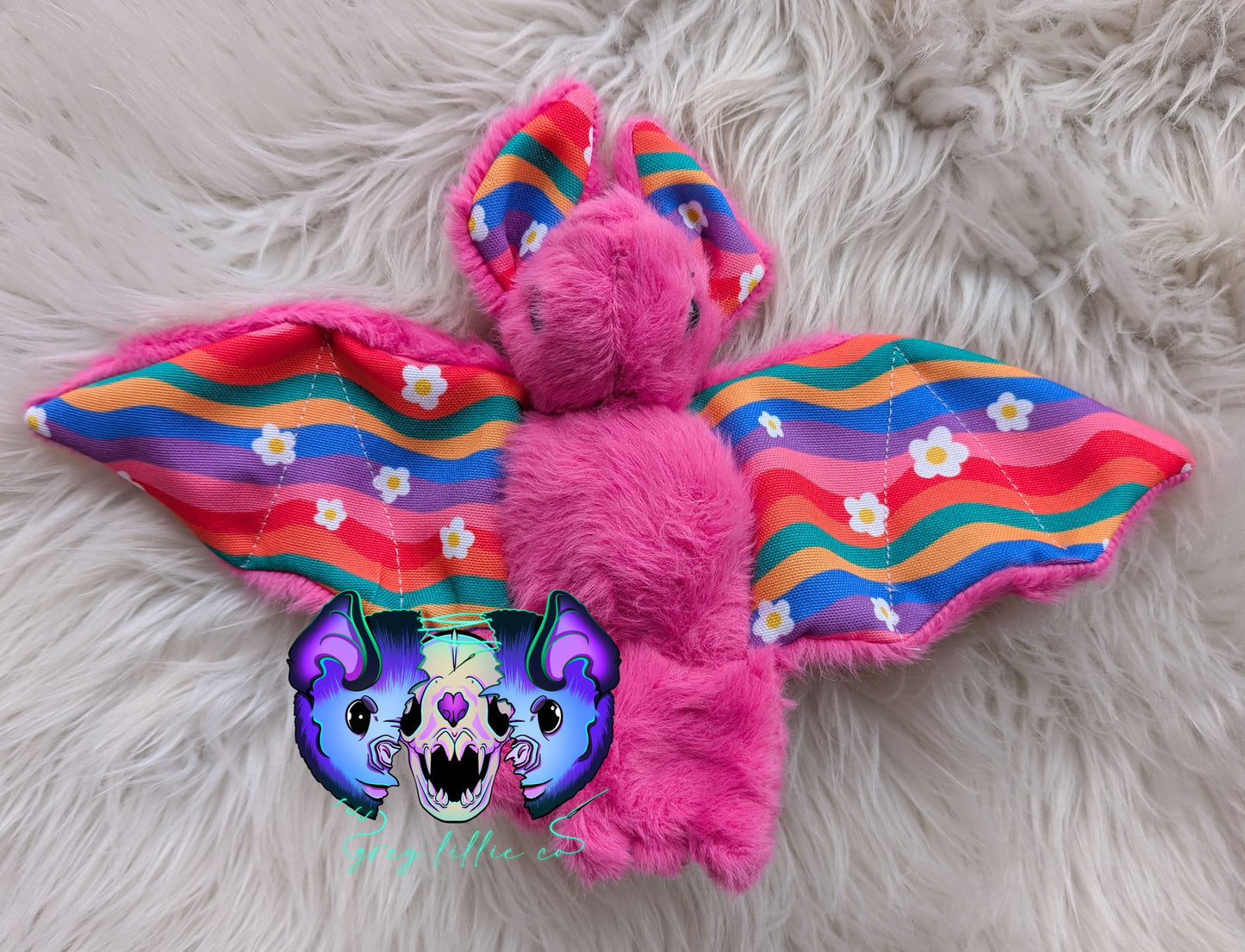 Wavy Rainbow Floral Bat