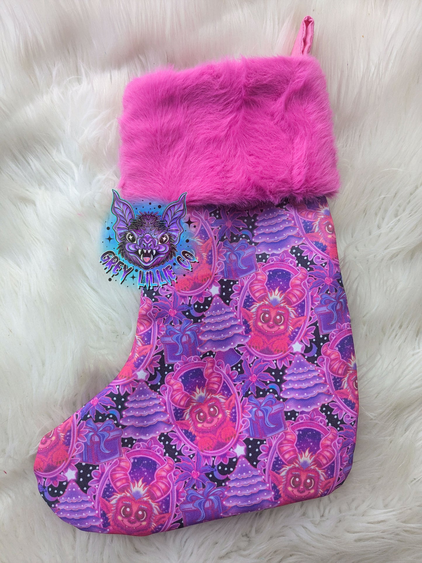 Pink Krampus Stocking