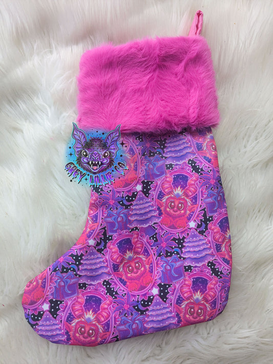 Pink Krampus Stocking